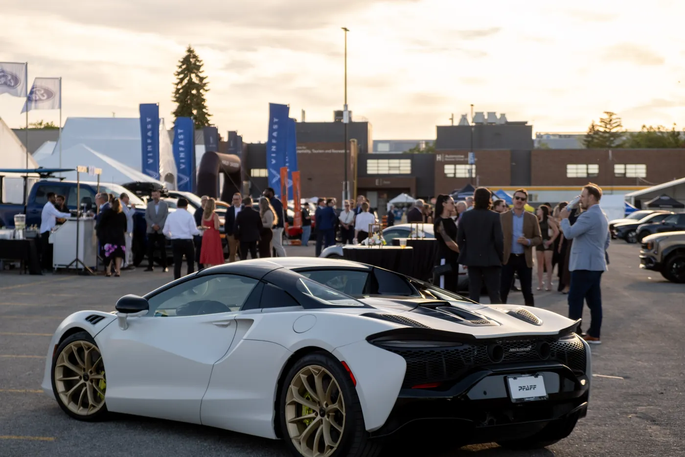 A sports car on display at the Georgian AutoShow
