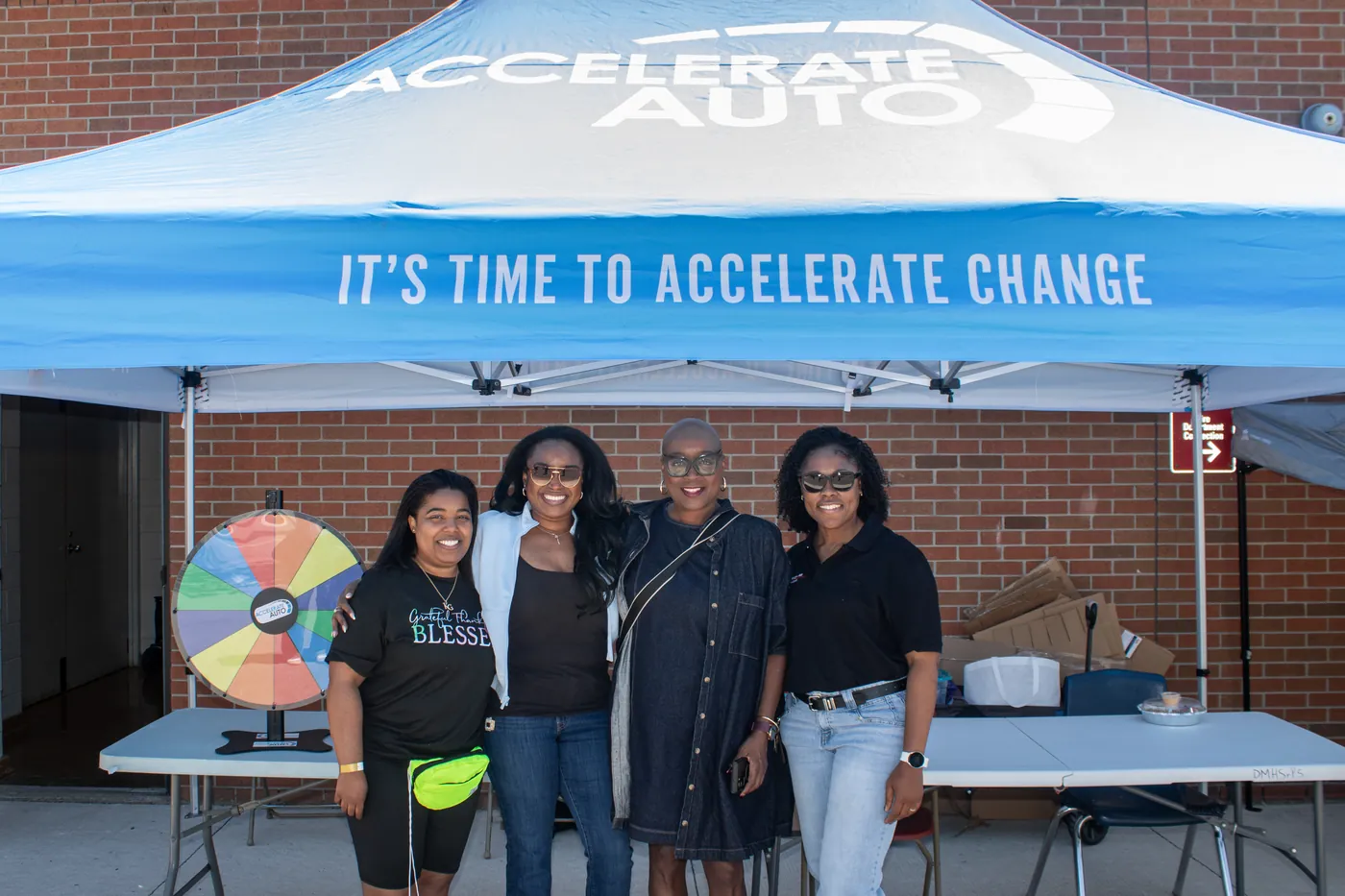 Participants at the Accelerate Auto tent at Drive Forward