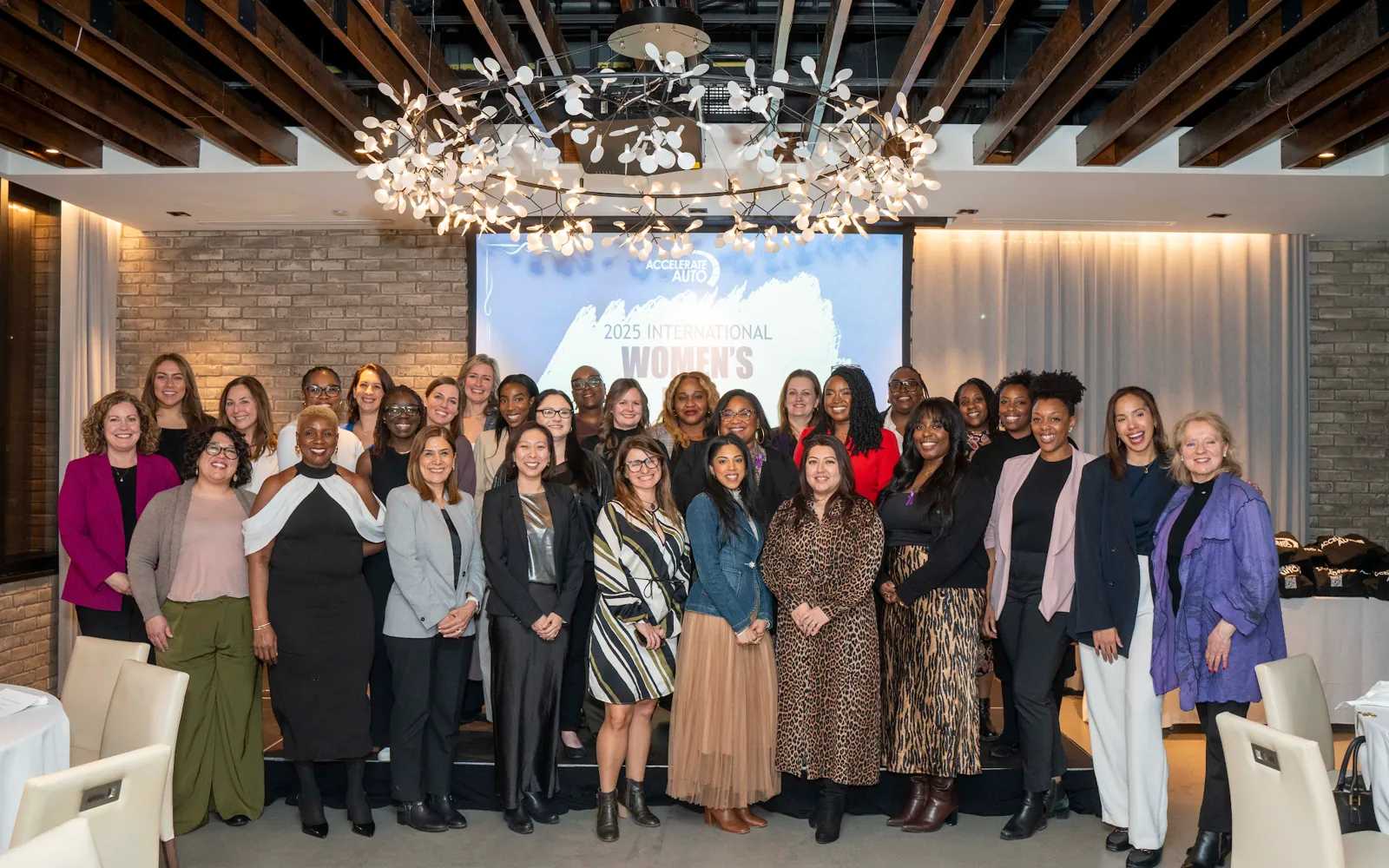 Guests of the Women's Leadership Dinner gathered for a group photo